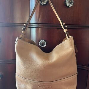 Coach Beige Leather Hobo Bag